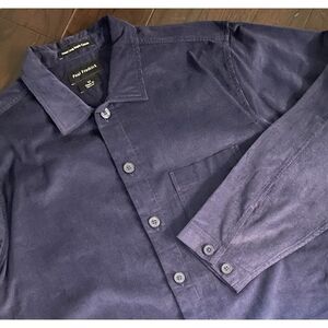 Paul Frederick Blue Long Sleeve Button Down Corduroy XLT Heavy Shacket
